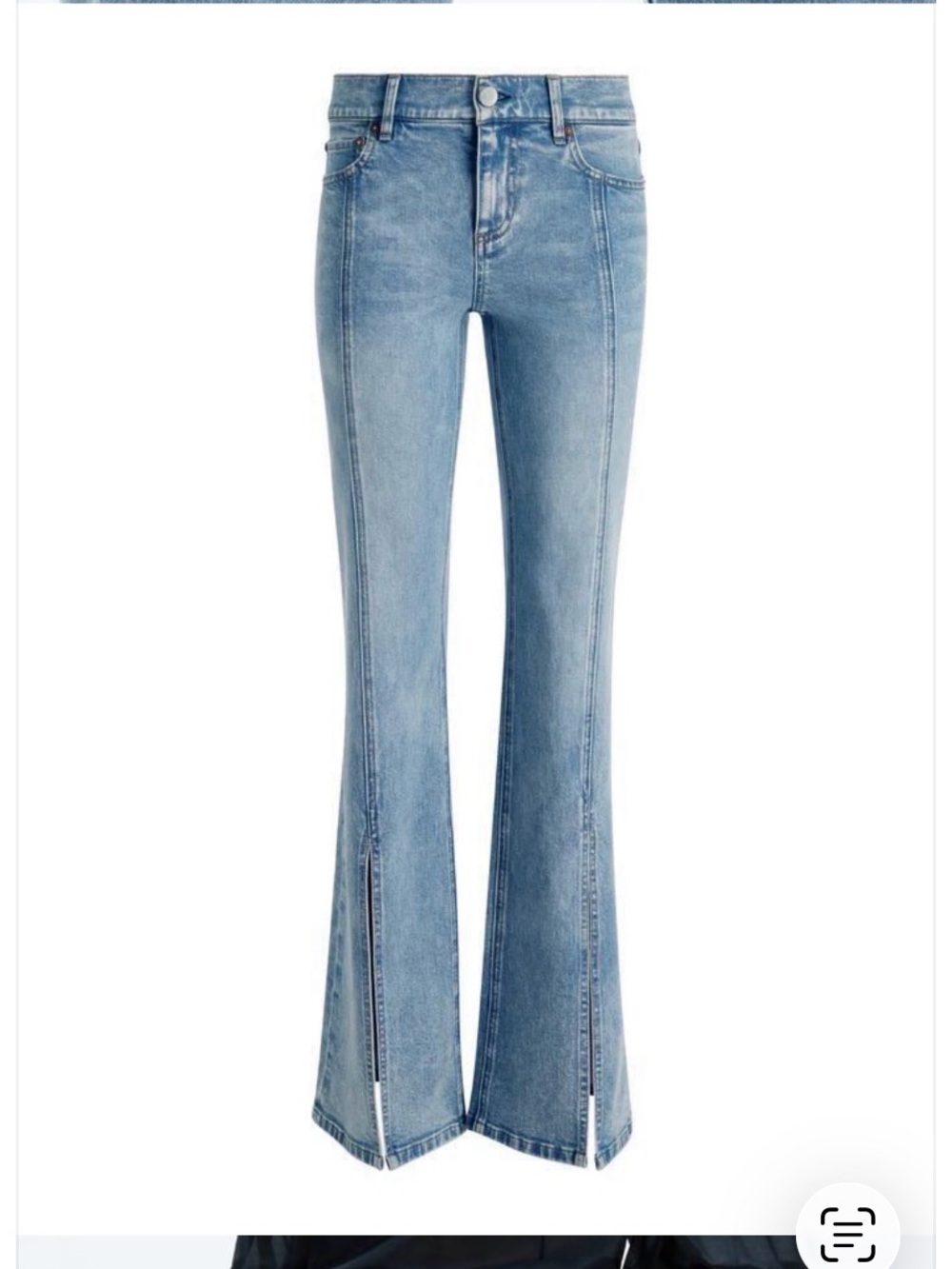 Alice + Olivia Light Blue Low Rise Split-Hem Flared Jeans -  NWOT - SIZE 28 - Picture 2 of 15